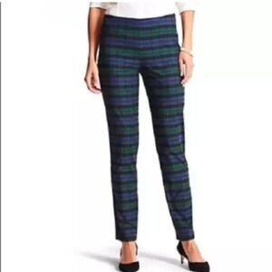 Talbots Ankle Stretch Plaid Trousers in Green and Blue 2